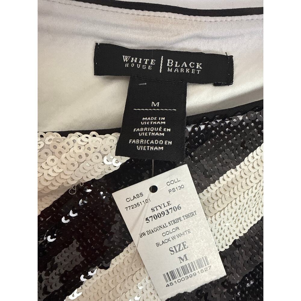 White House Black Market NWT Sequin Stripe Dress Medium - Picture 2 of 8